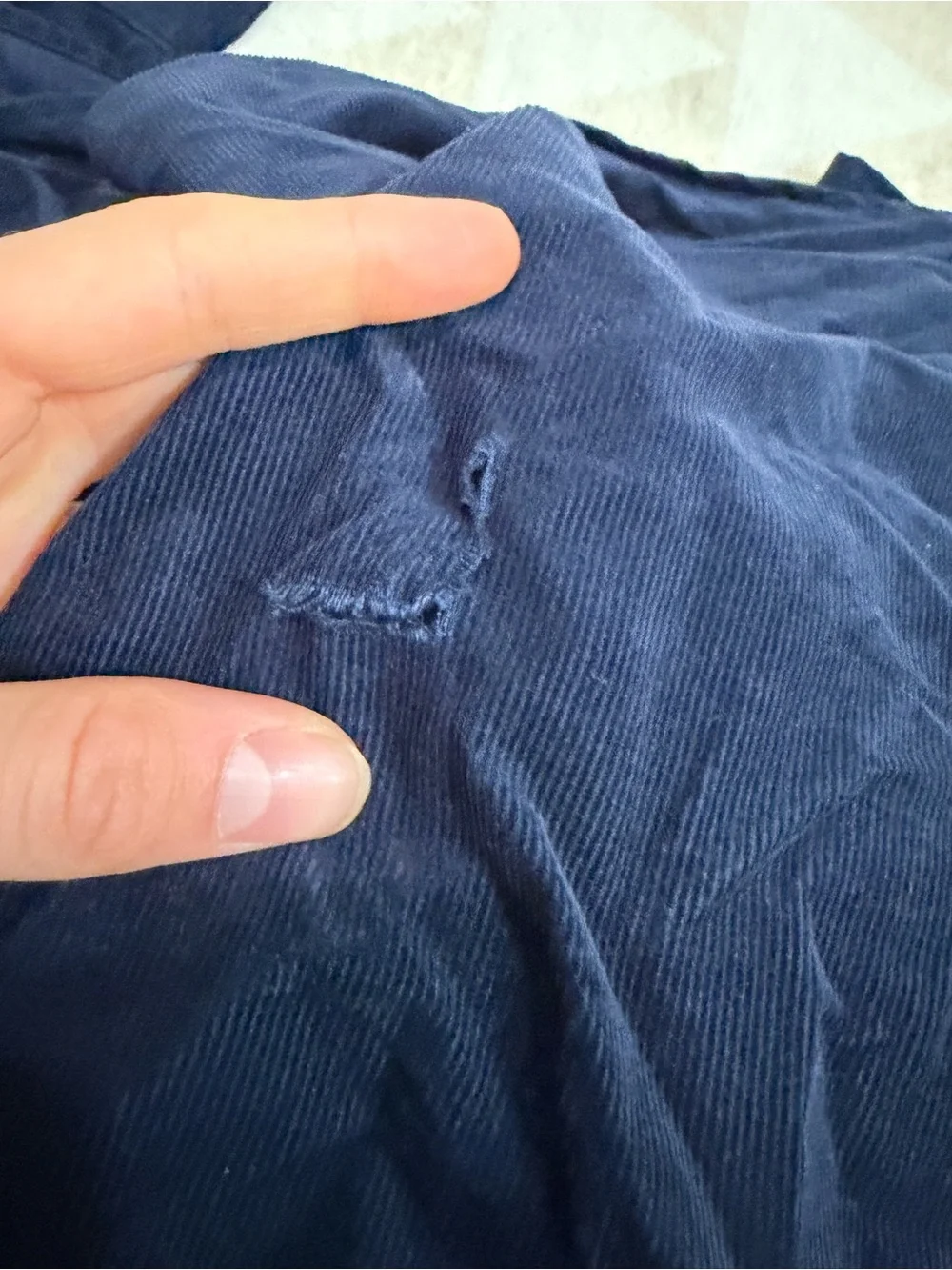 J crew deep navy Fine-wale corduroy shirt
